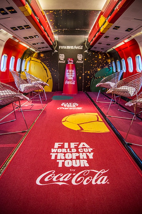 Transportation plane with FIFA world cup and Coca Cola carpet Transportation plane with FIFA world cup and Coca Cola carpet