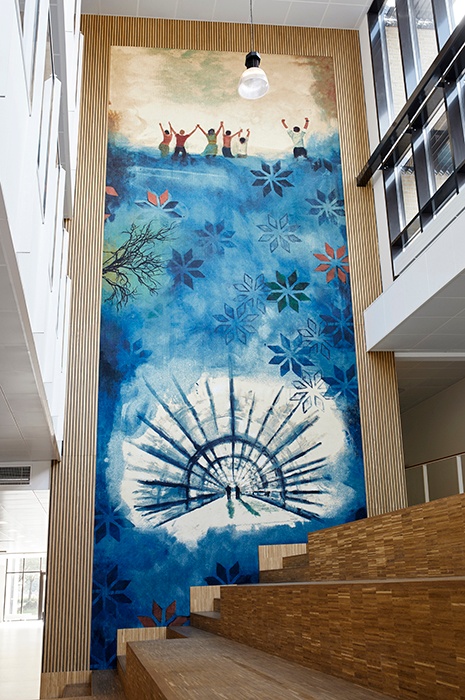 Wall carpet in bright colors pictured in Herning at HF and VUC - ege carpets Wall carpet in bright colors pictured in Herning at HF and VUC - ege carpets