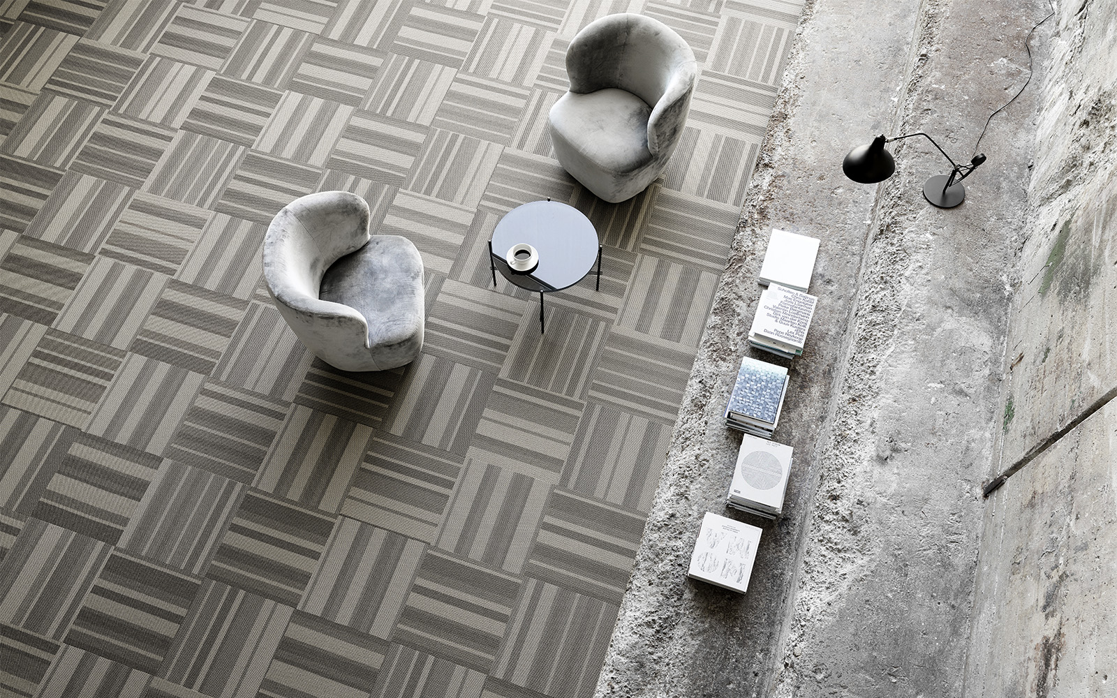 Grey-and-beige-carpet-tiles-for-textural-and-optical-effect