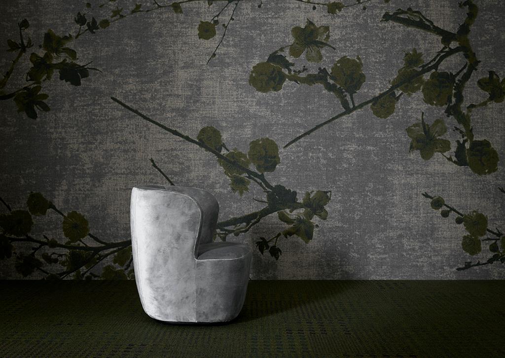 Green, checkered Rawline Scala Broadloom carpet by ege